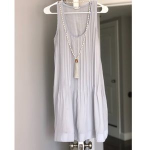 Club Monaco Light Blue Silk Drop-Waist Dress